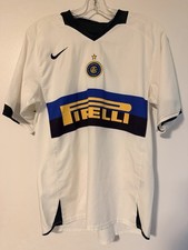 Vintage Nike Inter Milan Jersey Size M White 2005/2006 AWAY FOOTBALL SHIRT