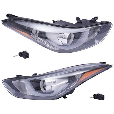 Halogen Headlights 2014-2016 Hyundai Elantra Projector LED DRL Pair 92102-3Y510