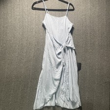 Lulus Women M Super Sweet Light Blue Wrap Sundress Midi Dress NWT Lagenlook