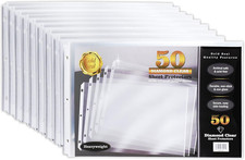 50 Pack 11X17 Inch Heavyweight Diamond Clear Sheet Protectors, Side Loading, Led