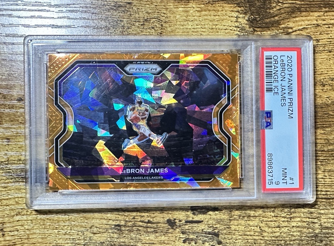 2020 Panini Prizm LeBron James Orange Ice Kobe Tribute Dunk PSA 9 GEM MINT #1