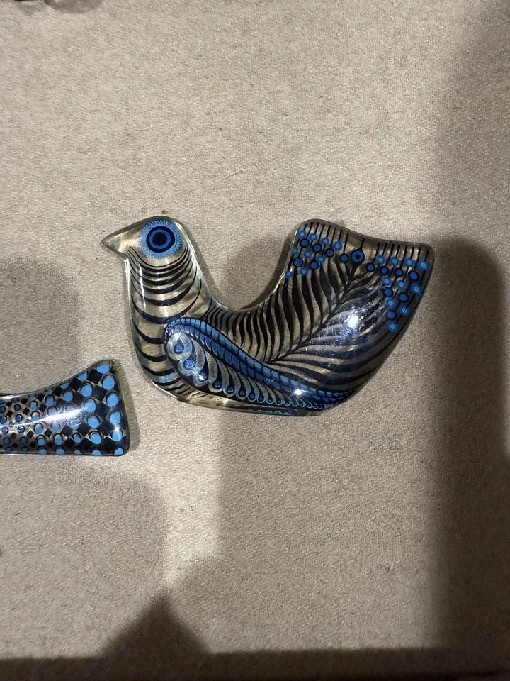 Hermoso par de arte de pájaro Abraham Palatnik lucite años 60 Foto 3 de 4