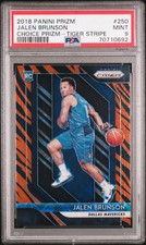 2018 Panini Prizm Jalen Brunson Choice Tiger Stripe PSA 9