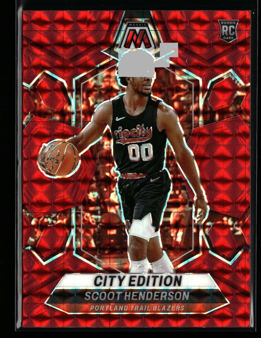 Scoot Henderson 2023-24 Panini Mosaic #275 Red Mosaic Prizm Rookie Trail Blazers