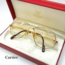 Please Offer Vintage Cartier Paris Gold Plated Aviator Eyeglasses Frame France