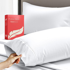 100 Egyptian Cotton Standard Pillow Cases Set of 2 - Luxuriously Soft Premium 6