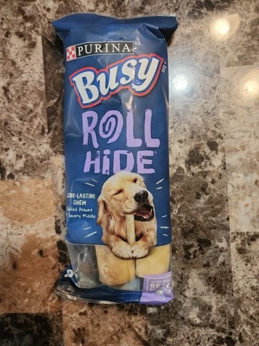 Purina Busy Rawhide Large Breed Dog Bones, Rollhide  2ct Pouch Dog Treat - product listing photo