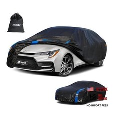 Car Cover Waterproof All 2 Fit Sedan/Coupe-Length 179-185 inch Black-Blue