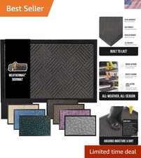 WeatherMax Waterproof Doormat - 17x29, Gray Diamond Style