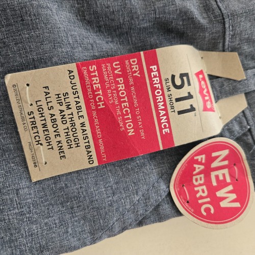 NEW BOYS SIZE 7 BLUE LEVI'S 511 PERFORMANCE SLIM FIT SHORTS ADJ WAISTBAND - Picture 6 of 6