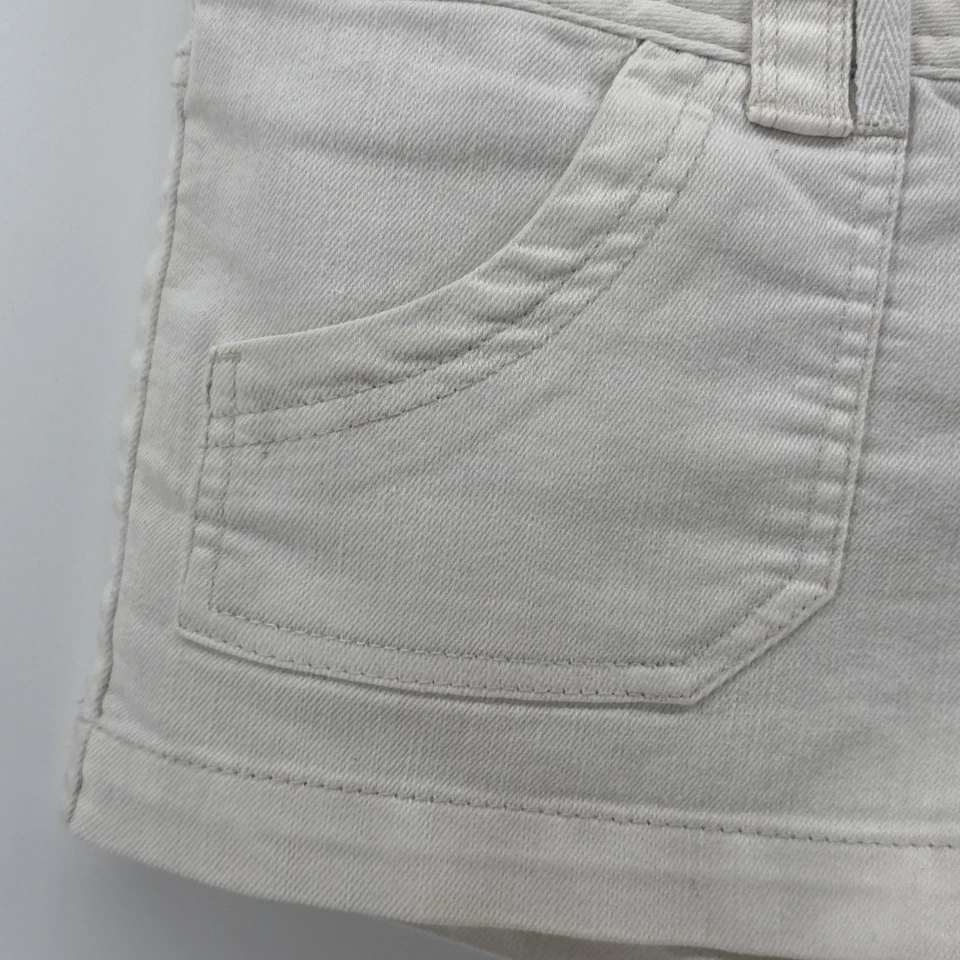 No Boundaries Mini Shorts Cream Big Button Belt Loop Size 9 - Image 3 of 4