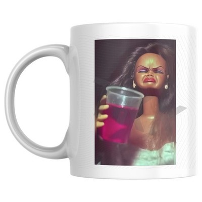 15 Unzen Tasse angewidertes Gesicht aus den Angeln gehoben betrunken Party Girl Puppe Reaktion virales Meme Geschenke