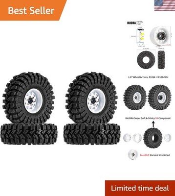 High-Performance 1.0 Beadlock Wheel Tire Set   Excellent for All Terrain Play