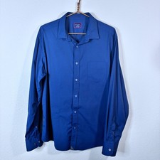 UNTUCKit Slim Fit Men's Long Sleeve Button Front Polo Shirt Size XL Blue