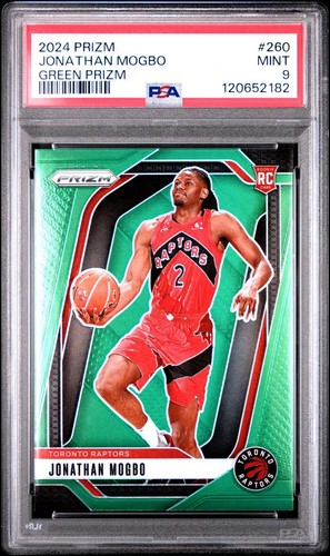 Panini Prizm Jonathan Mogbo Green Prizm Rookie #260 PSA 2024-25 COMO NUEVO 9 - Imagen 3 de 5