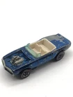 Vintage 1969 Mattel Hot Wheels Redline Blue #9 Light My Firebird White Interior