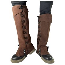 1Pair Pirate Boots Cover Renaissance PU Faux Leather Boots Steampunk Foot Cover