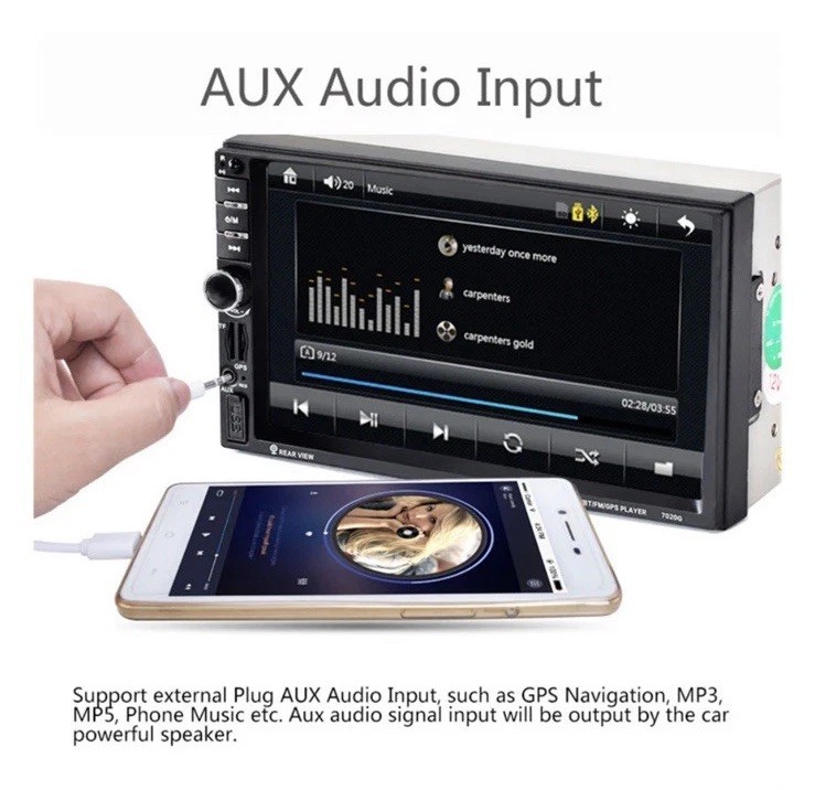 ESSGOO - Autoradio 7" TFT Touch Screen 2din HD 1080p Stereo Audio 7020g Car Mp5 Player - Miniatura 2