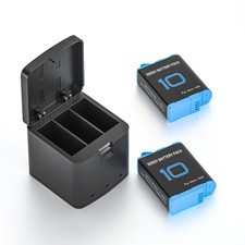 2 Hero 9 10 11 12 Battery 3-Channel Charger for Gopro Hero 9 10 11 12 Camera