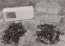 50 Pcs Fishing Barrel Swivels Stainless Steel Rolling Solid Ring 30 4/0# 20 6/0#