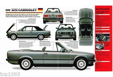 BMW 325i CABRIOLET Convertible SPEC SHEET/Brochure:1992,1991,1990,