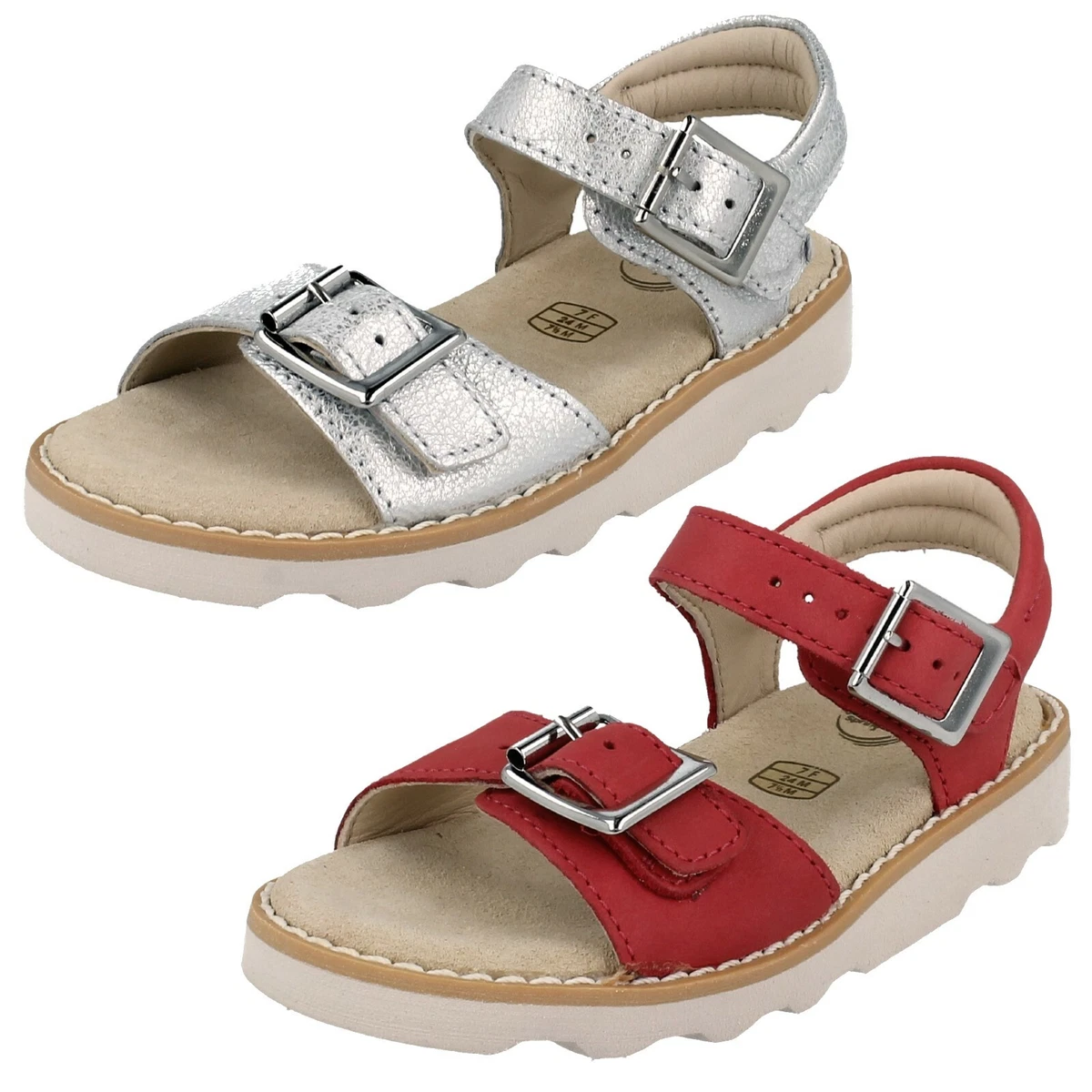 Girls Clarks Adjustable Strap Sandals Crown Bloom
