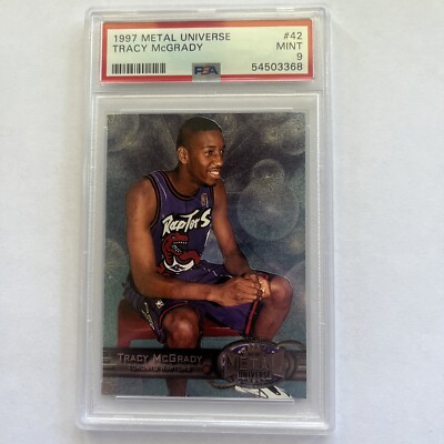 1997 Metal Universe Tracy McGrady HOF ROOKIE RC #42 PSA 9 MINT | eBay