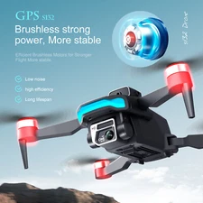 8K HD GPS Drone w/ Obstacle Avoidance Foldable RC Aircraft for Adult 3 batteries