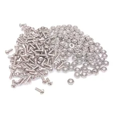 100pcs Button Head Hex Socket Stainless Steel Screws & Nuts #2-56 x 1/4