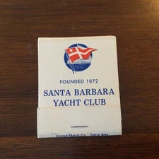 Vintage Santa Barbara Yacht Club-Unstruck Matchbook-20 Matches Complete NOS