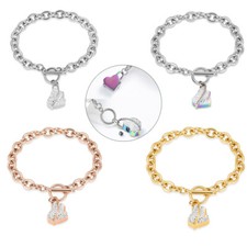 Crystal Heart Urn Cremation Jewelry Memorial Bracelet For Ashes Keepsake Bangle