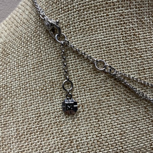 Modern signed MONET gray pearl and bezel rhinestone multi-strand necklace - Picture 2 of 6