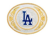 Los Angeles Dodgers Official Licensed Gold and Silver Toned MLB Logo Buckle