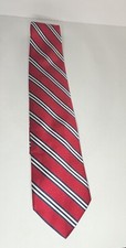 Brooks Brothers 346 Tie Men's Red Stripe Pure Silk Necktie Handmade In USA - OG