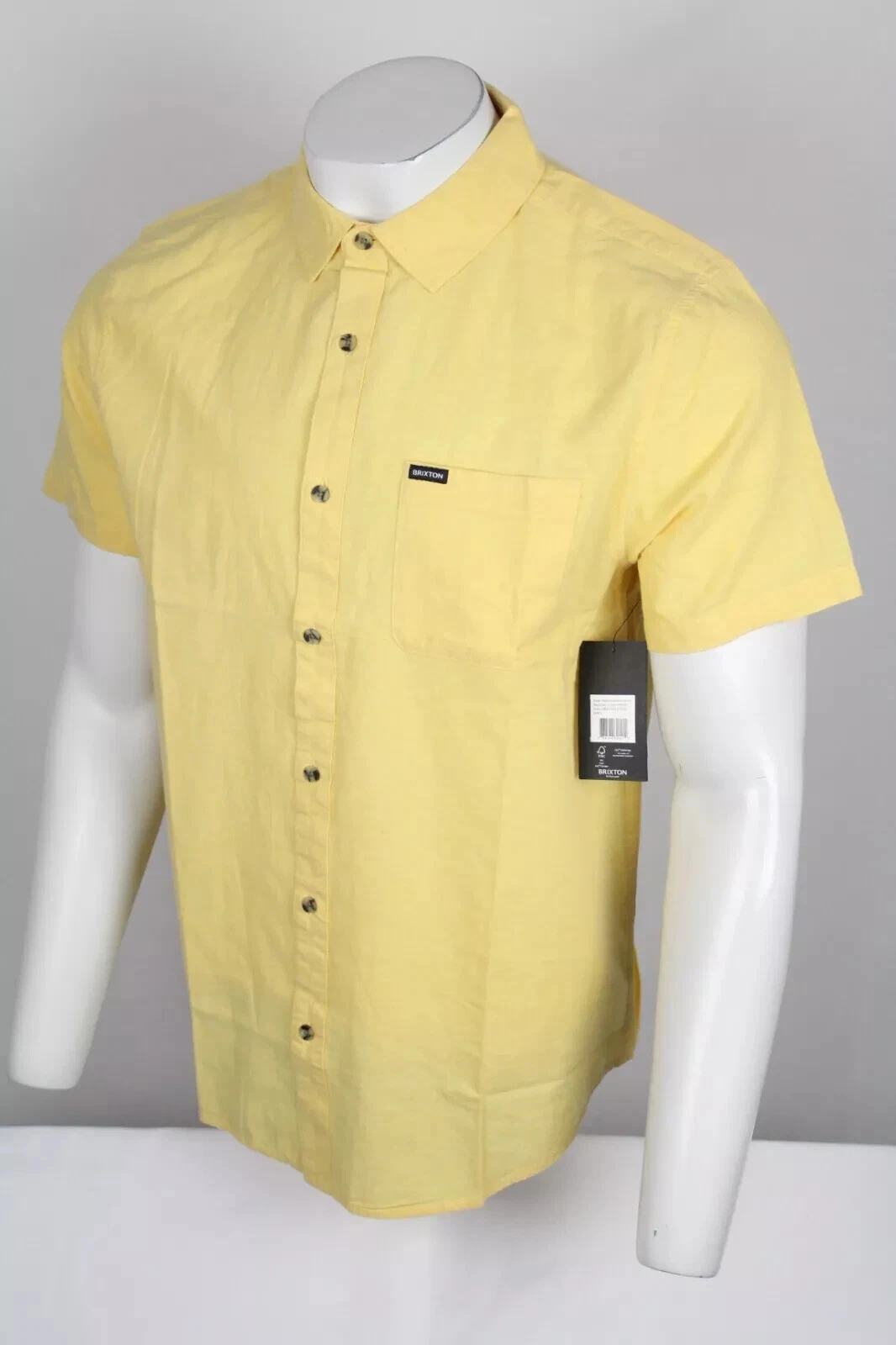 Brixton Men's Button Shirt Charter Oxford Woven Short Sleeve L Large Straw
Opens in a new window or