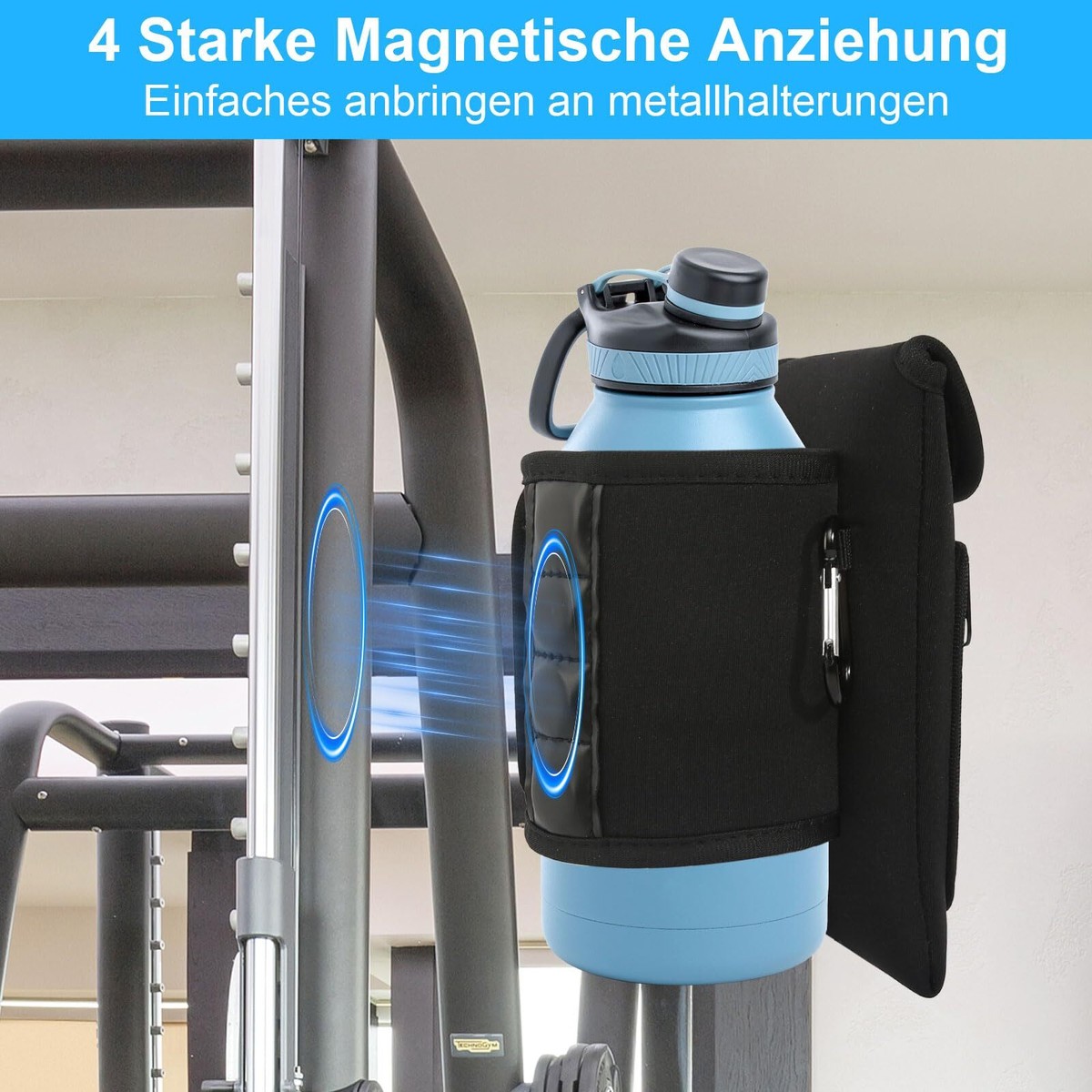 MYDAYS OUTDOOR Magnetischer Turnbeutel – Mit 6 Magneten, 4 Fächern & Schultergurt Für Wasserflasche & Sportzubehör