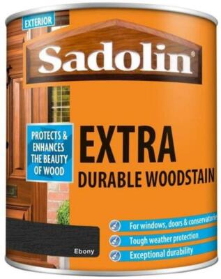 1l Sadolin Extra Außen Innen Lösungsmittel Ölbasis Holzfleck Ebenholz