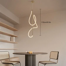 110V Linear Chandelier Gold LED Ceiling Light Hanging Mount Chandelier Indoor US