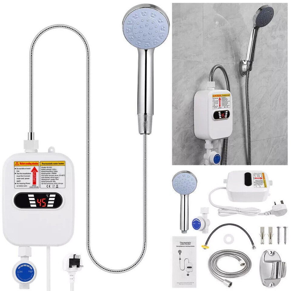 3500W Electric Tankless Instant Hot Water Heater For Bathroom Bath w