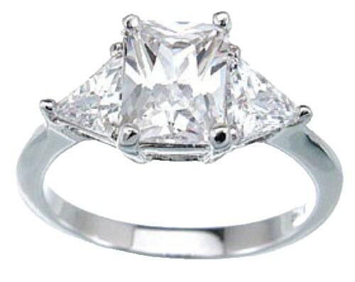 Cubic Zirconia Wedding Rings Elegant 925 Silver-Filled Cubic