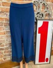 Dennis Basso Midnight Blue Regular Caviar Crepe Pull-On Cropped Pants S New