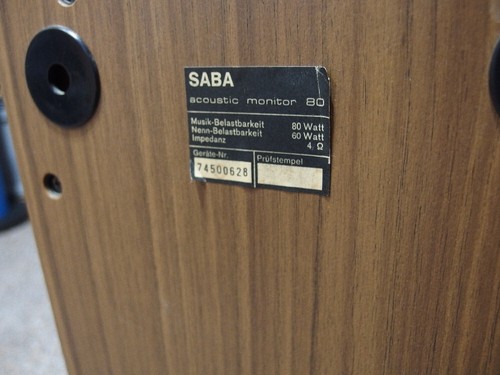 Vintage Speaker Lautsprecher Box SABA Acoustic Monitor 80 mit Gitter - Bild 7 von 8