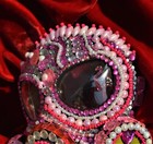 GASMASK PINK FLAMINGO wild handmade rhinestone crystal CHARLES MONIZ mask masque — photo 6