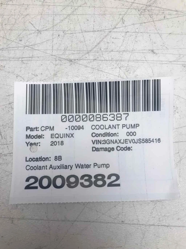 Coolant Auxiliary Water Pump OE 23463177 Tested Fits CHEVROLET EQUINOX 2018-2021 - Image 2 of 4