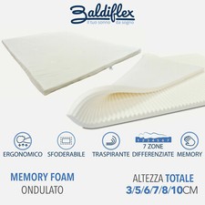 TOPPER CORRETTORE MATERASSO WAVE FLEX VISCO MEMORY SFODERABILE ANTIACARO SILVER