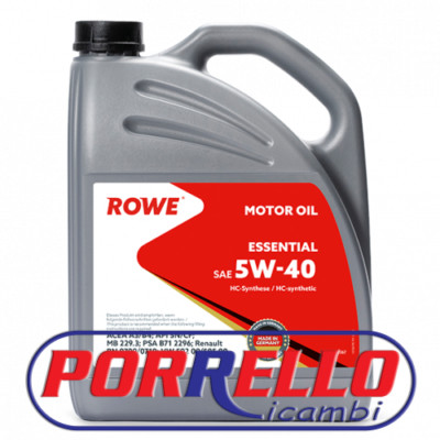 Motoröl 5W40 ROWE Essential 5 L ACEA A3/B4 Renault VW MB 20367