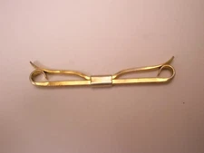 1-13/16" Scrolled Front Curled Ends Gold Tone Vintage SMART-FIT Collar Bar L86