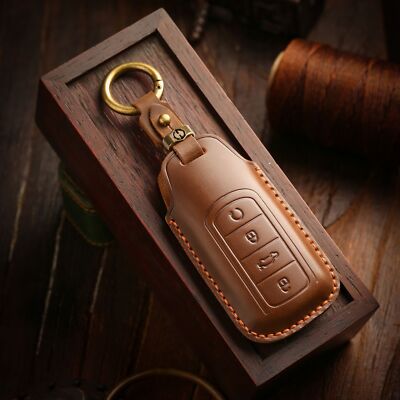 Genuine Leather Car Key Case Cover for Chery Tiggo 8 PLUS Keychain Holder Shell