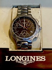 Longines Conquest Chronograph Steel Mens Wristwatch For Spares Or Repairs Only