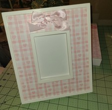 Brand NEW Baby Girl 3.5 x 5 Pink, Hearts and Strips Photo Frame
